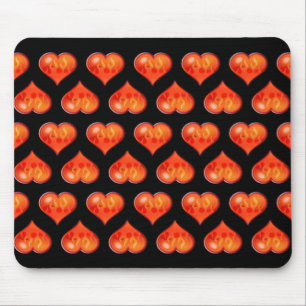Mousepad Corações em Fogo