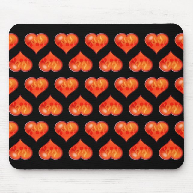 Mousepad Corações em Fogo (Frente)