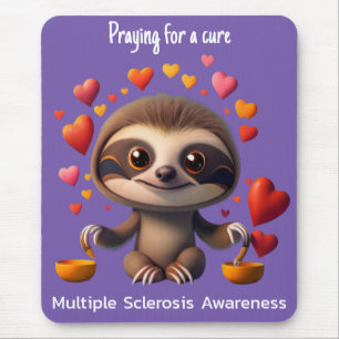 Mousepad Corações esperançosos em torno da preguiça-de-bebê