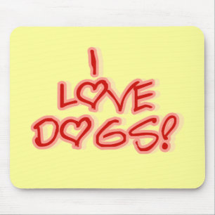 Mousepad Corações eu amo o camiseta e os presentes dos cães