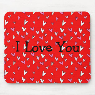 Mousepad Corações Eu Te Amo Bocal