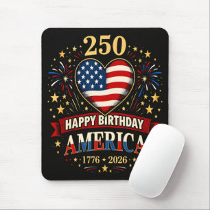 Mousepad Corações EUA 1776 2026 4 De Julho