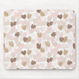 Mousepad Corações Marrom Creme Rosa