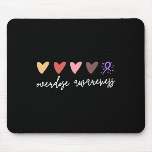Mousepad Corações Minimalistas Conscientização sobre Overdo