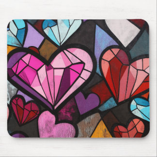 Mousepad Corações Mosaicos Vibrantes