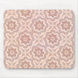 Mousepad Corações pequenos de romã e contas cor-de-rosa