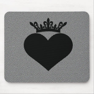 Mousepad corações pretos da dobra da coroa