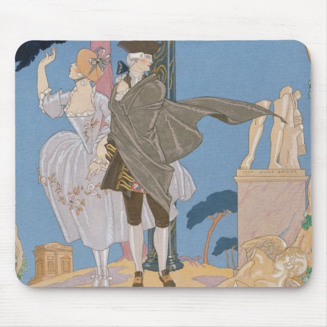 Mousepad Corações quebrados, estátuas quebradas, ilustração (Frente)