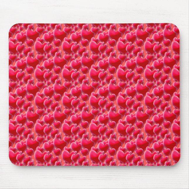 Mousepad Corações Rosa (Frente)