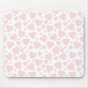 Mousepad Corações Rosa Pálidos
