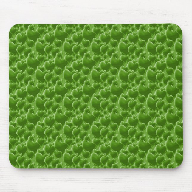 Mousepad Corações Verdes (Frente)