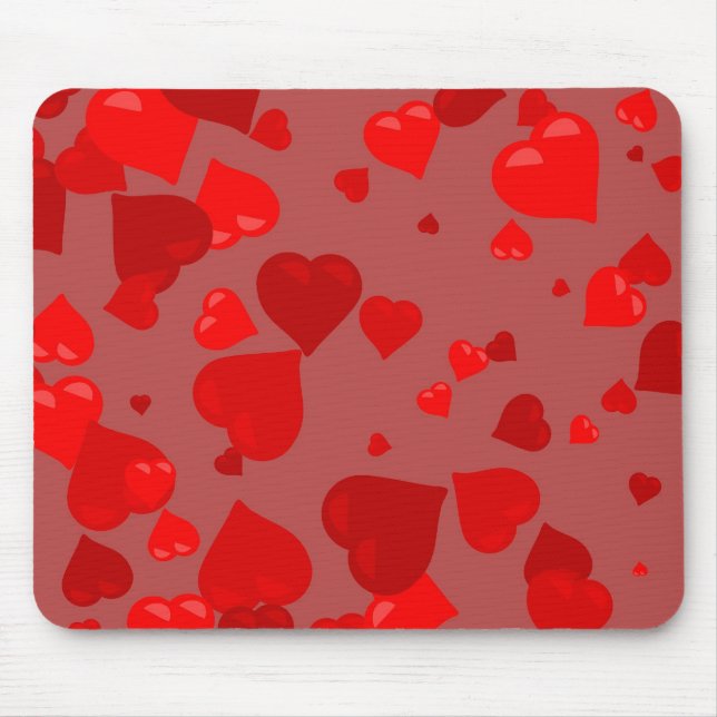 Mousepad Corações vermelhos (Frente)