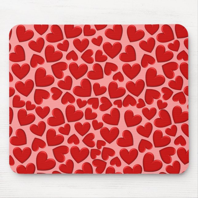Mousepad Corações Vermelhos Puffy (Frente)
