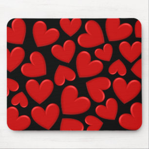 Mousepad Corações Vermelhos Puffy