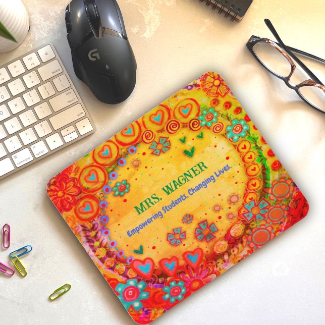 Mousepad Corações Whimsical Personalizados Geram Mentes Efi (Criador carregado)