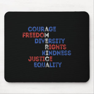 Mousepad Coragem Liberdade Diversidade Igualdade Justiça Re
