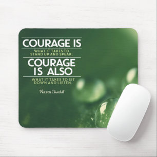 Mousepad "Coragem" Winston Churchill Cotação Inspiracional