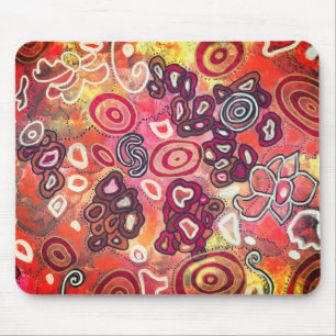 Mousepad Corais de Oval Tranquilo Trabalho de arte Abstrato