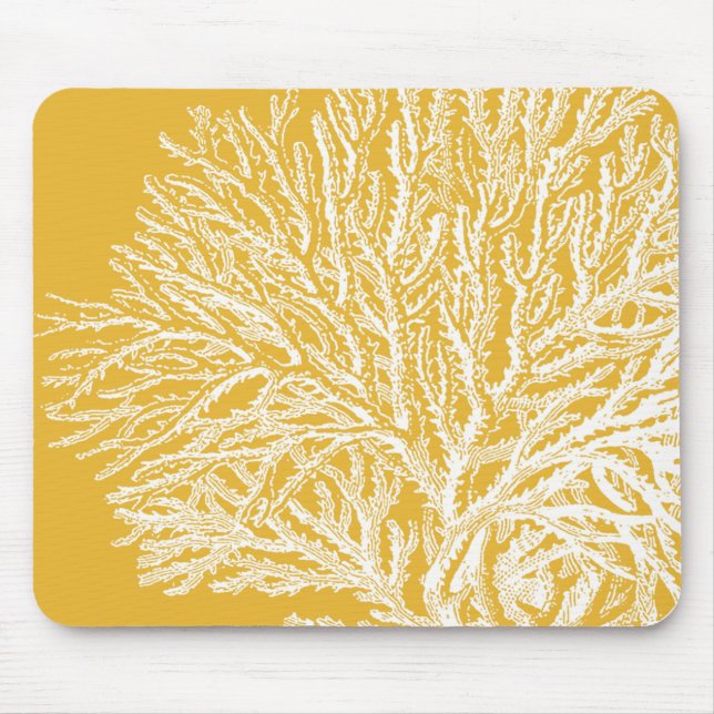 Mousepad Coral Amarelo e Branco (Frente)