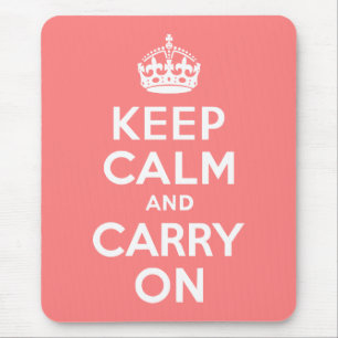 Mousepad Coral claro mantenha-se calmo e continue ligado