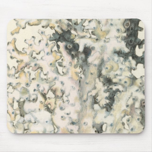 Mousepad Coral de Aquarela Antiquada (Frente)