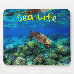 Mousepad Coral de Tartaruga do Mar Tropical