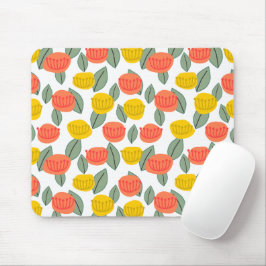 Mousepad Coral e Flores Douradas