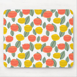 Mousepad Coral e Flores Douradas