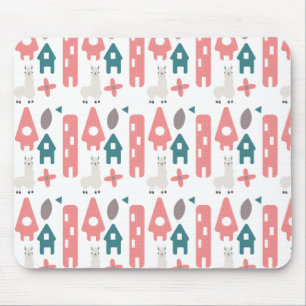 Mousepad Coral Green Llama Alpaca Animal Homs