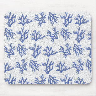 Mousepad Coral marinho branco e azul