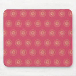 Mousepad Coral | Medalhões de Flor de Zínia Dourada