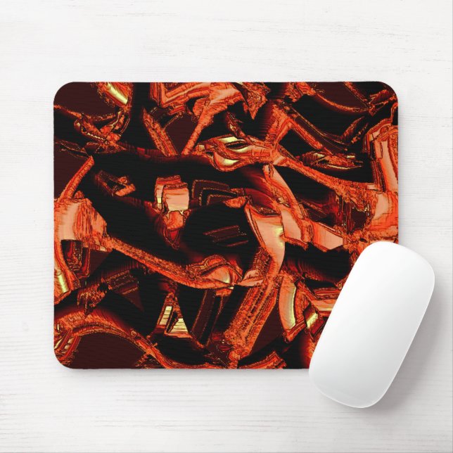 Mousepad Coral ou salmão escuro destruídos, fundo preto (Com mouse)