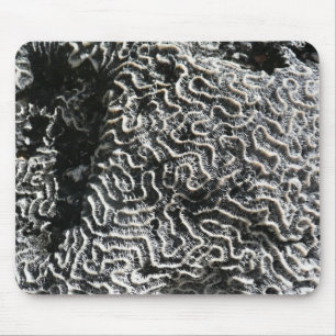 Mousepad Coral Preto e Branco I Foto Abstrata da Natureza