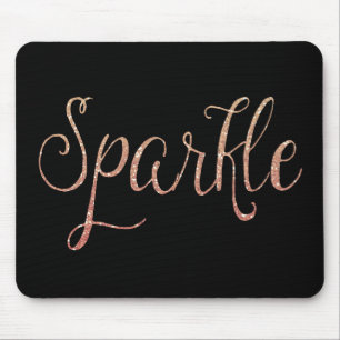 Mousepad Coral rosa e cintilação falsa Dourada