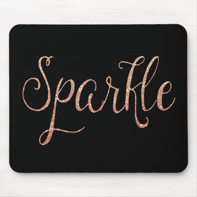 Mousepad Coral rosa e cintilação falsa Dourada (Frente)