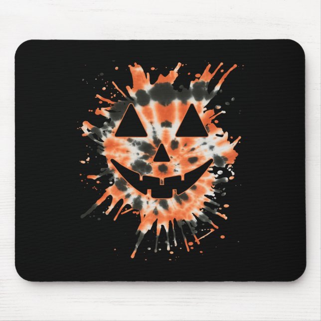 Mousepad Corante Laranja Tie Jack O Rosto Lanterno - Hallow (Frente)