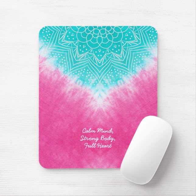 Mousepad Corante rosa e azul colado com modo Mandala (Com mouse)