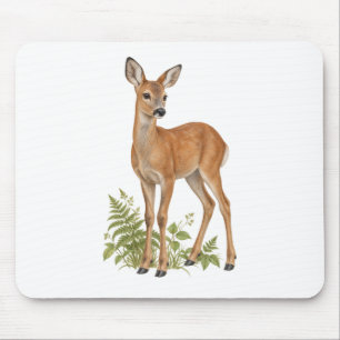 Mousepad Corça e Fetos para uma Mesa de Floresta Silenciosa