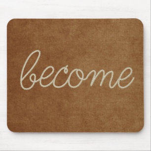 Mousepad Corda de texto BECOMR em textura marrom