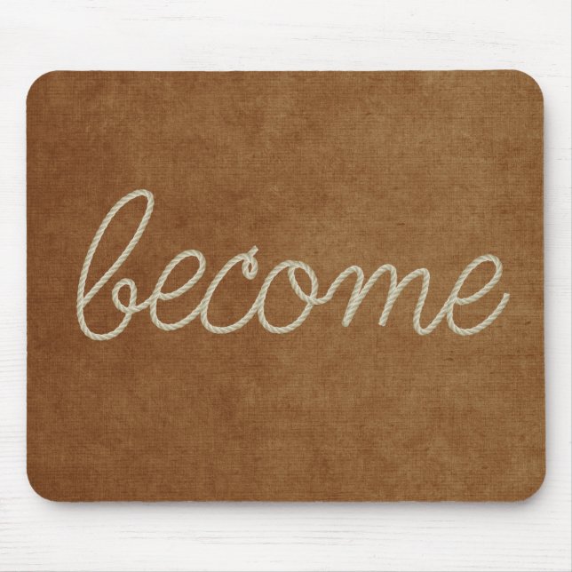 Mousepad Corda de texto BECOMR em textura marrom (Frente)