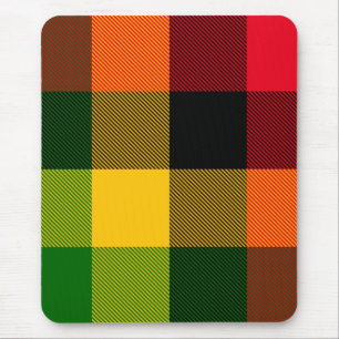 Mousepad Cores Africanas Rasta Reggae Xadrez Padrão Design