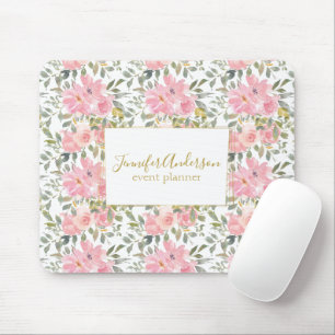 Mousepad Cores Aquáticas Flor Lush Blush Cor-de-rosa
