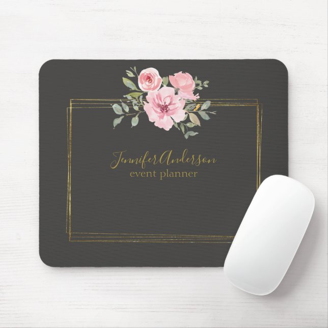 Mousepad Cores Aquáticas Flor Lush Blush Cor-de-rosa (Com mouse)