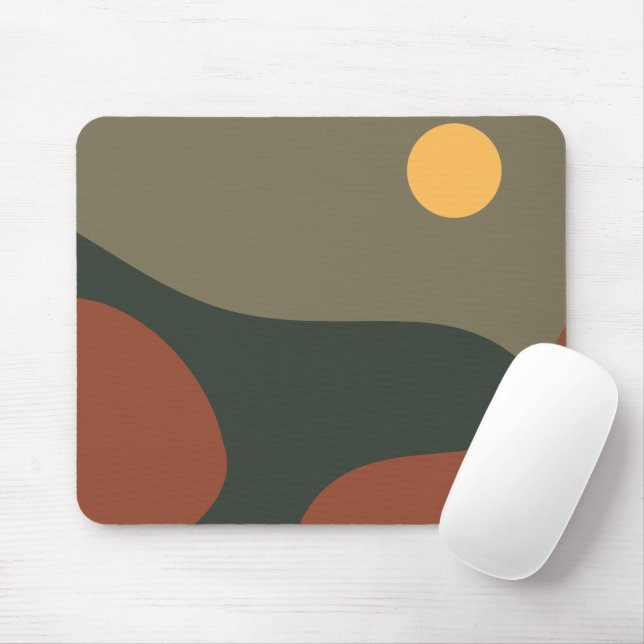 Mousepad Cores clássicas modernas Lua cheia abstrata esfuma (Com mouse)