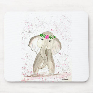 Mousepad Cores de água de elefante de bebês
