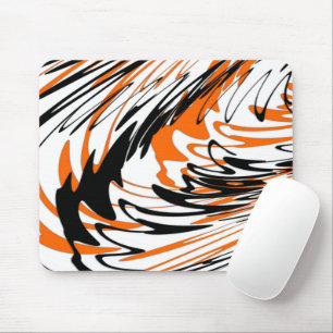 Mousepad Cores de Bengala Laranja e Linhas Pretas