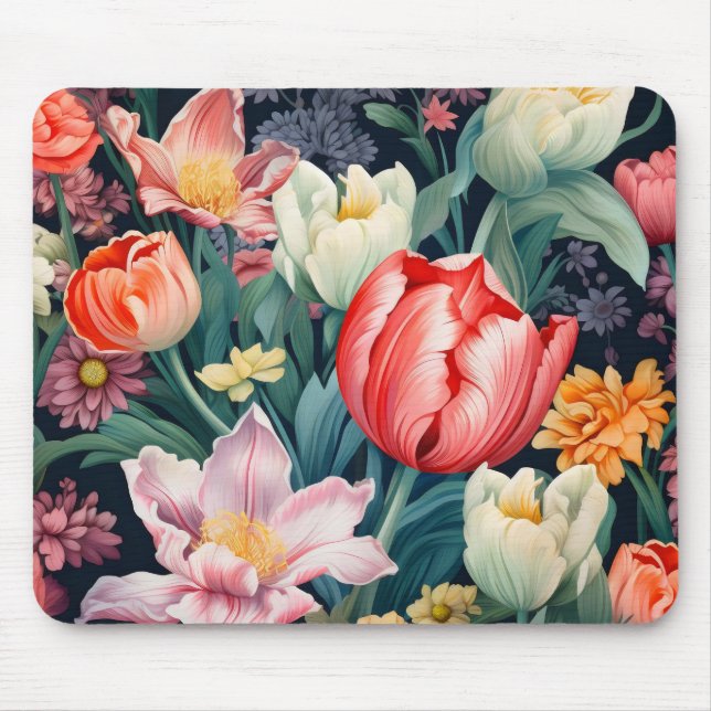 Mousepad Cores de Flores de Jardim (Frente)