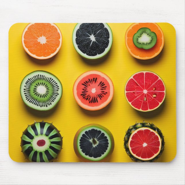 Mousepad Cores de Fruta abstrato (Frente)