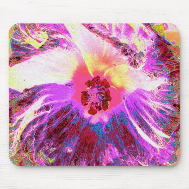 Mousepad Cores do arco-íris do triquete psicodélico Flor do (Frente)