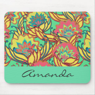 Mousepad Cores do Caribe Boho Floral Personalizado